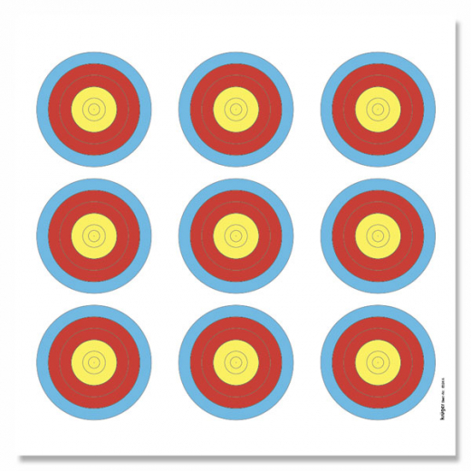 Zielscheibenauflage - 3x Dreifach Auflage 40 cm reduziert, Ziele 9x Ø 11 cm
