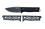 CAW-Bundle - Griffschalen gn/sw + Messer K2 - dunkler Klinge - Titanbeschichtet