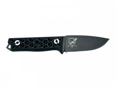 CAW-Bundle - Griffschalen gn/sw + Messer K2 - dunkler Klinge - Titanbeschichtet