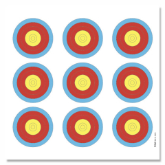 25x Zielscheibenauflage - 3x Dreifach Auflage 40 cm reduziert, Ziele 9x Ø 11 cm